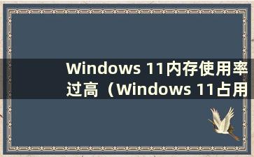 Windows 11内存使用率过高（Windows 11占用空间）